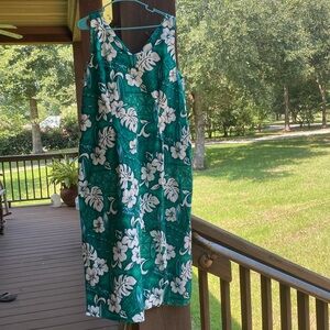 Tien Yang Hawaiian Dress Mumu Long Sleeveless 100% Cotton